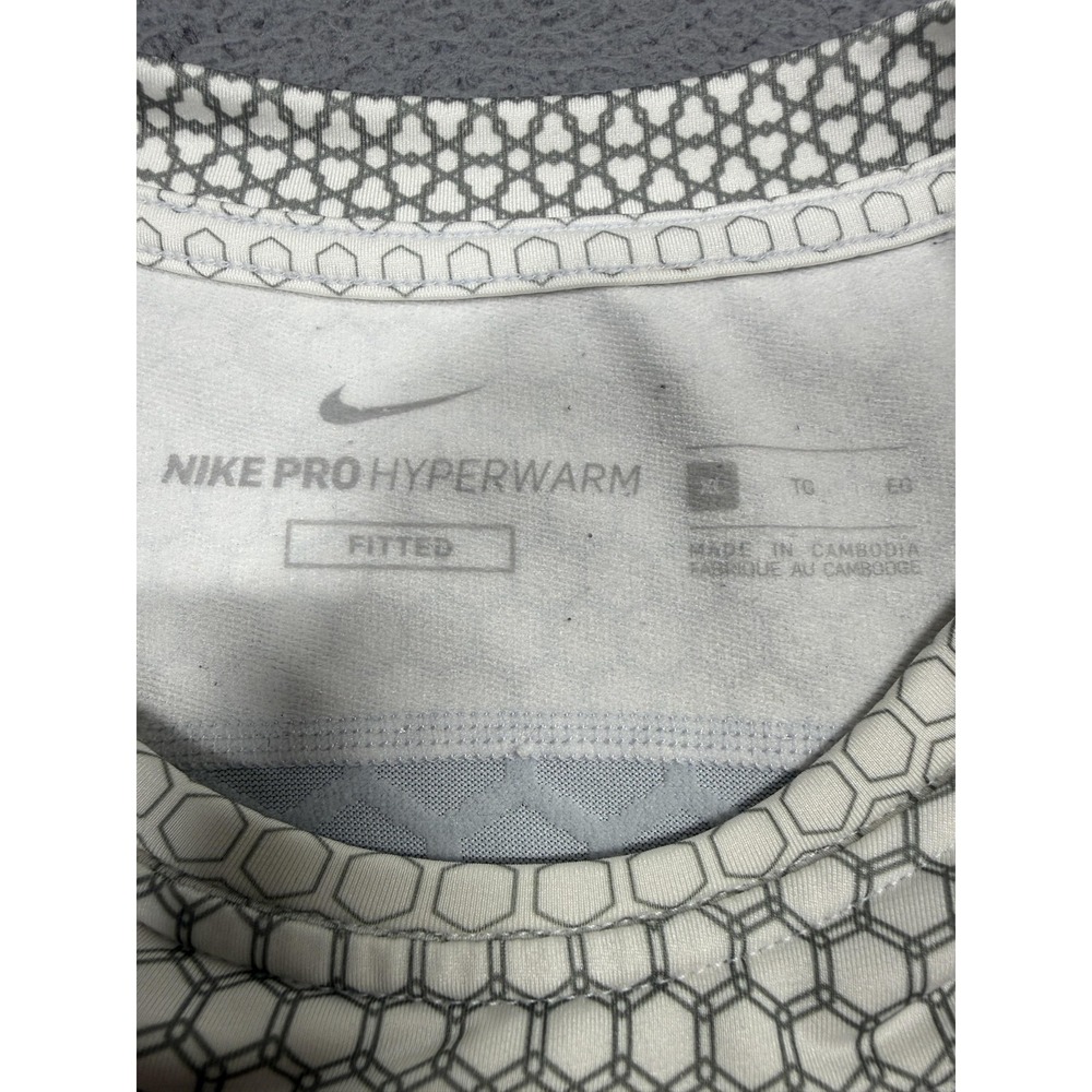 Nike Pro HyperWarm Shirt Mens XL Gray Long Sleeve Fitted Running Top Thermal - Picture 3 of 9